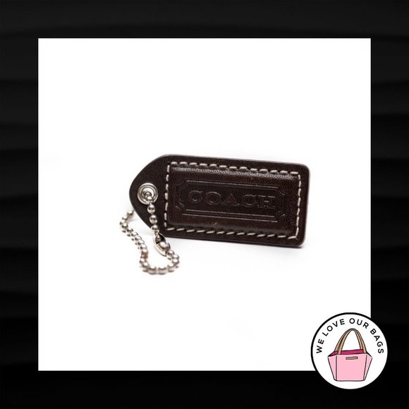 2" Medium COACH BROWN LEATHER KEY FOB BAG CHARM - Picture 1 of 1